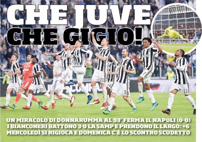 Каков «Юве», каков Джиджо. Заголовки Gazzetta, TuttoSport и Corriere за 16 апреля