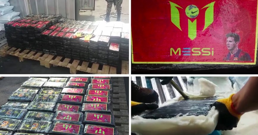 Полицейские в Перу нашли 1,5 тонны кокаина с изображением Месси