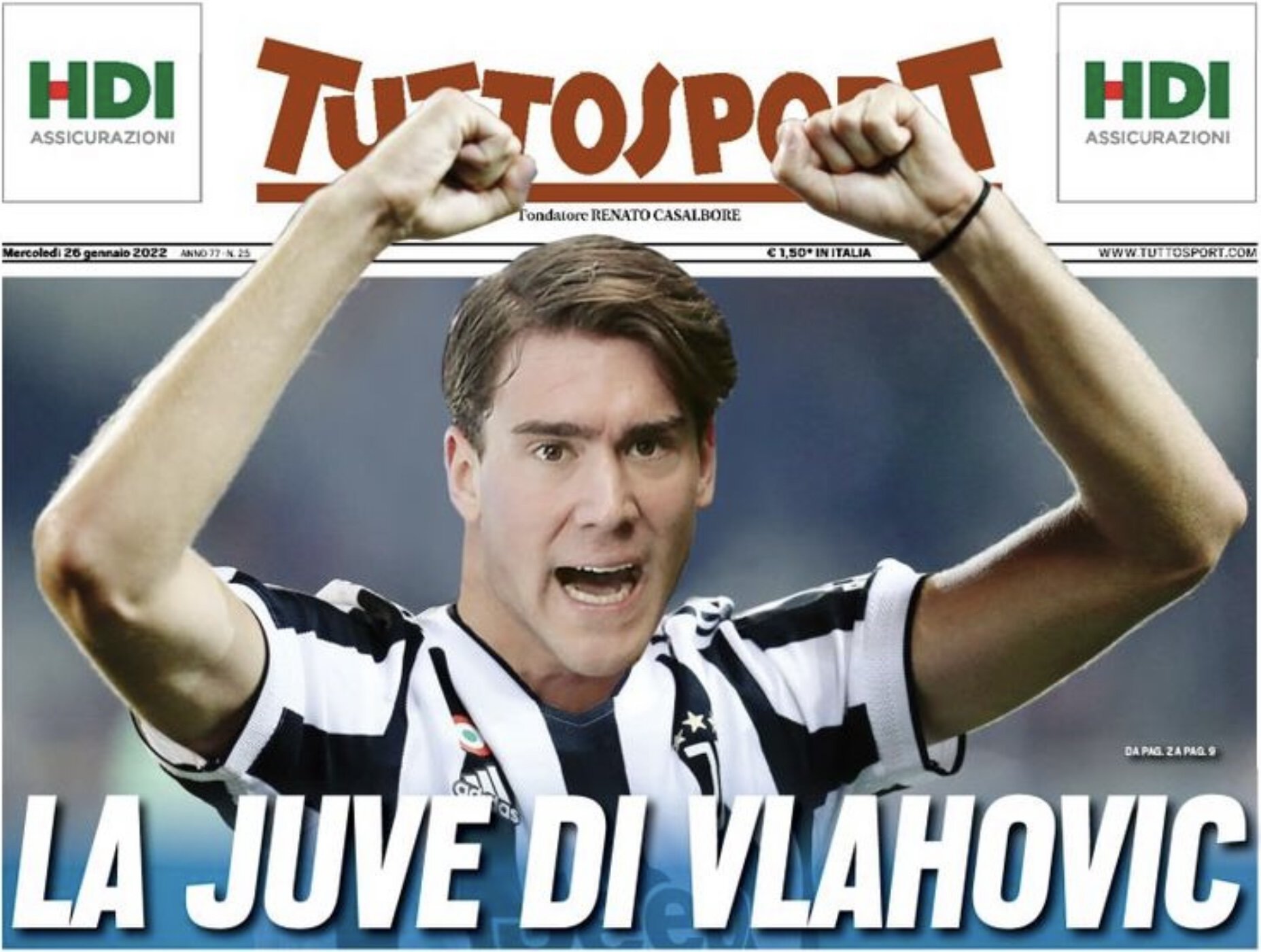 «Юве» Влаховича. Заголовки Gazzetta, TuttoSport и Corriere за 26 января