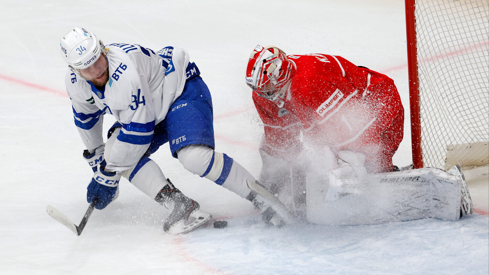 Фотография поста в ленте КХЛ: шансы «Спартака» и «Динамо» на победу в матче регулярного чемпионата