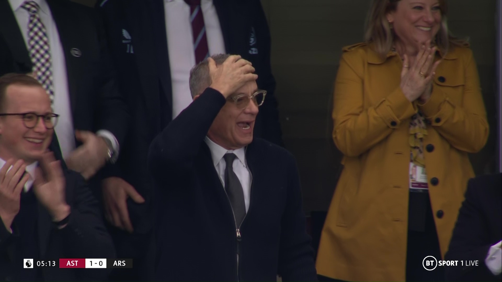 Tom Hanks celebrated Aston Villa’s opening goal