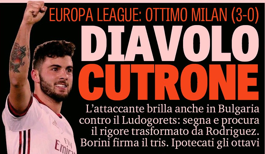 Дьявол Кутроне. Заголовки Gazzetta, TuttoSport и Corriere за 16 февраля