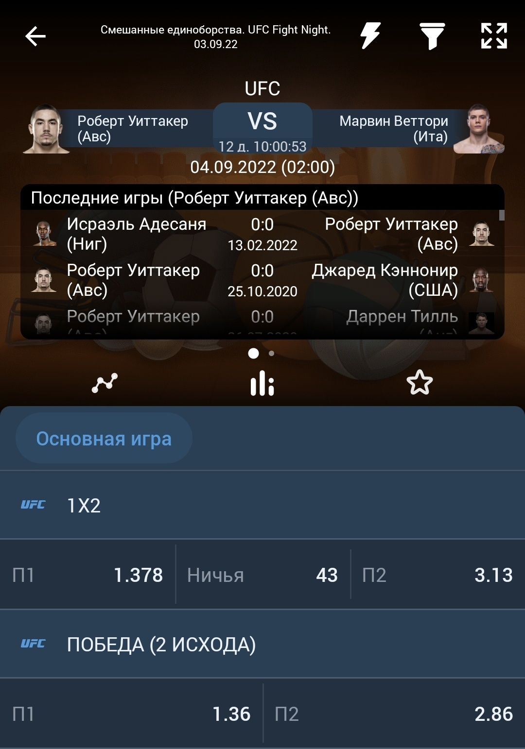 Букмекеры предлагают сумасшедшие коэффициенты на ничью в UFC. Стоит ли их  заигрывать? - Тотал больше - Блоги Sports.ru