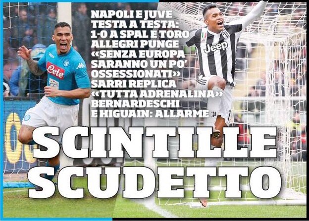 Искры Скудетто. Заголовки Gazzetta, TuttoSport и Corriere за 19 февраля