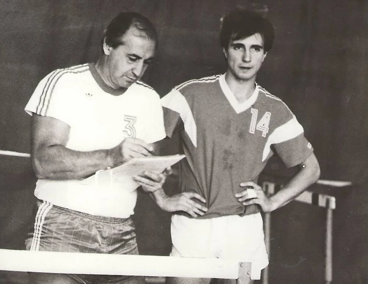 Владимир Максимов и Дмитрий Филиппов на тренировке сборной СССР