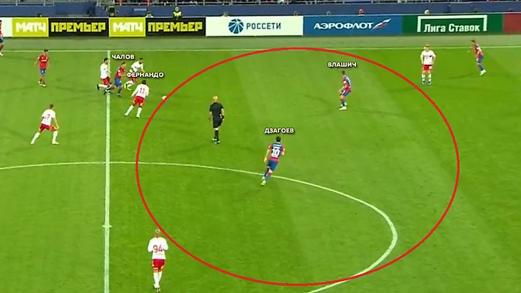 23 сентября. Москва. &quout;Арена ЦСКА&quout;. ЦСКА - &quout;Спартак&quout; - 1:1. Разбор одной из атак ЦСКА в матче со &quout;Спартаком&quout;. Фото &quout;СЭ&quout;