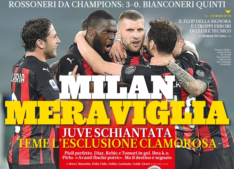 Удивительный «Милан». Заголовки Gazzetta, TuttoSport и Corriere за 10 мая