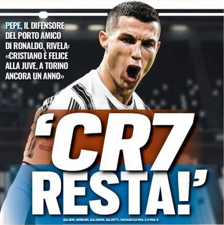 «CR7 останется!». Заголовки Gazzetta, TuttoSport и Corriere за 17 апреля