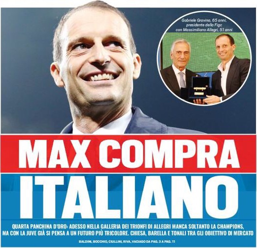 Макс покупает итальянское. Заголовки Gazzetta, TuttoSport и Corriere за 13 ноября