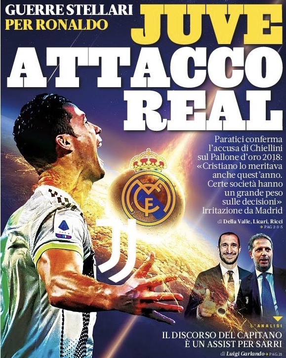 «Юве» атакует «Реал». Заголовки Gazzetta, TuttoSport и Corriere за 4 декабря