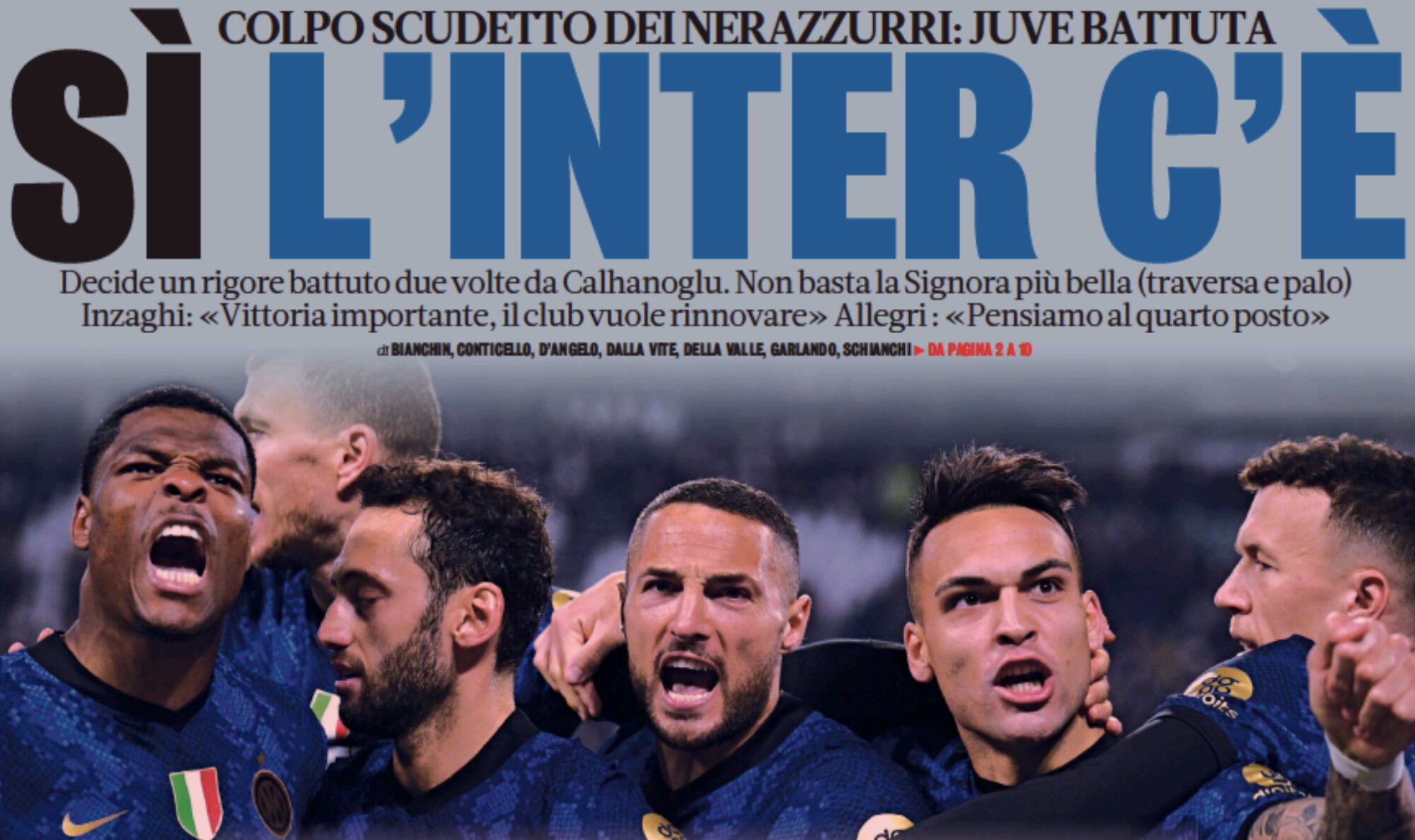 Да, «Интер» есть. Заголовки Gazzetta, TuttoSport и Corriere за 4 апреля
