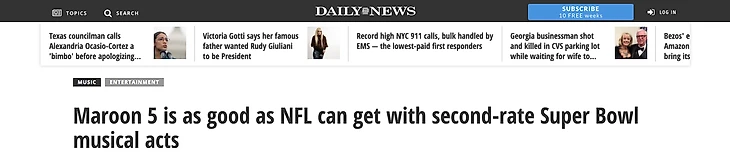 Maroon 5 NY Daily Mail