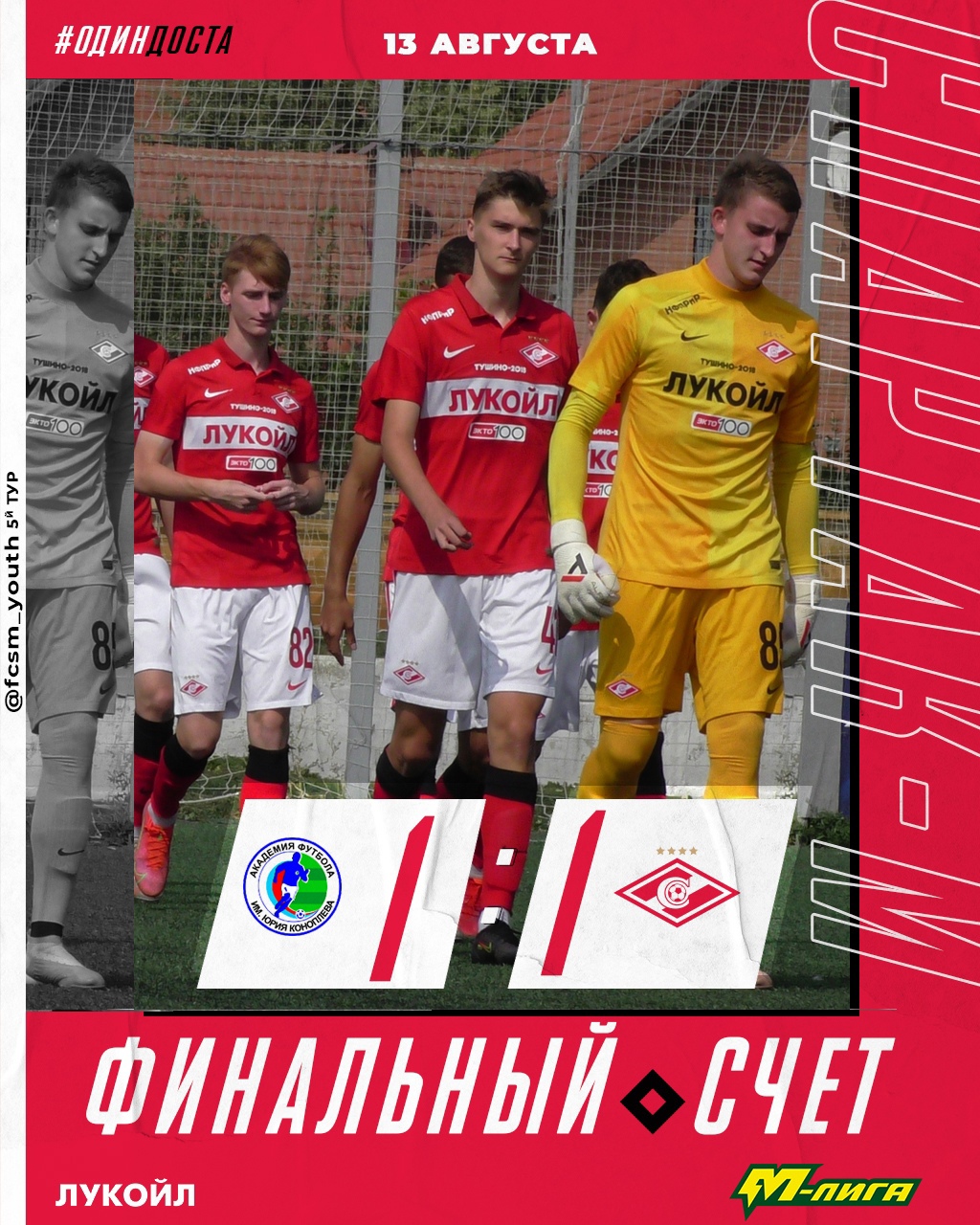 Дубль: ничья с «Академией Коноплёва»