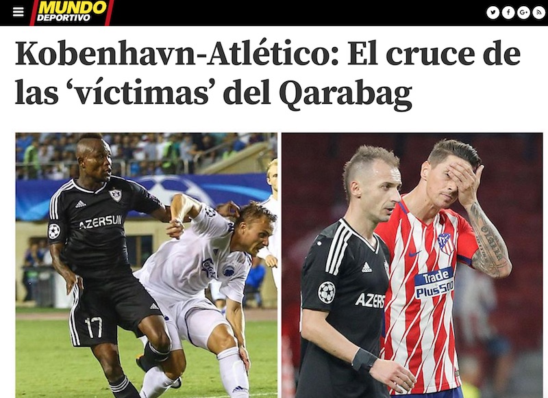 El Mundo Deportivo: Жертвы Карабаха встретятся в Лиге Европы
