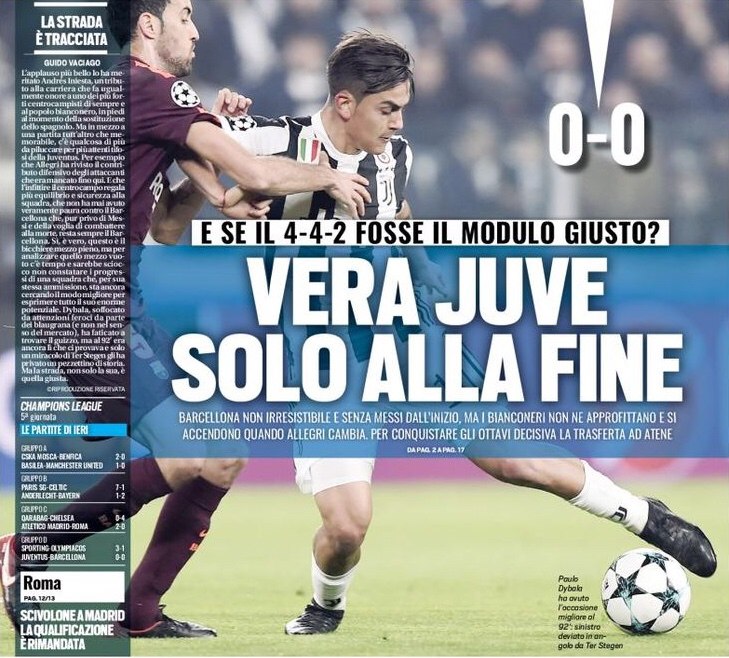 Настоящий «Юве» только в конце. Заголовки Gazzetta, TuttoSport и Corriere за 23 ноября