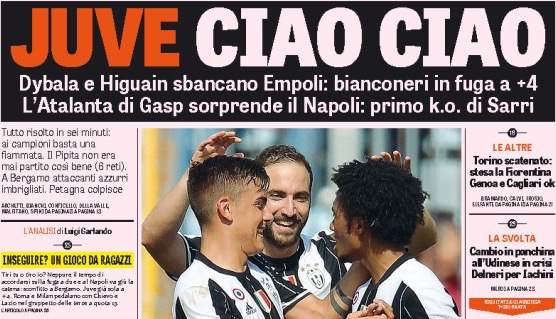 «Юве» пока-пока». Заголовки Gazzetta, TuttoSport и Corriere за 3 октября