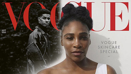 Британский Vogue за 3 месяца поставил на обложку Рэшфорда и Серену. Его редактор – офицер Британской империи и революционер