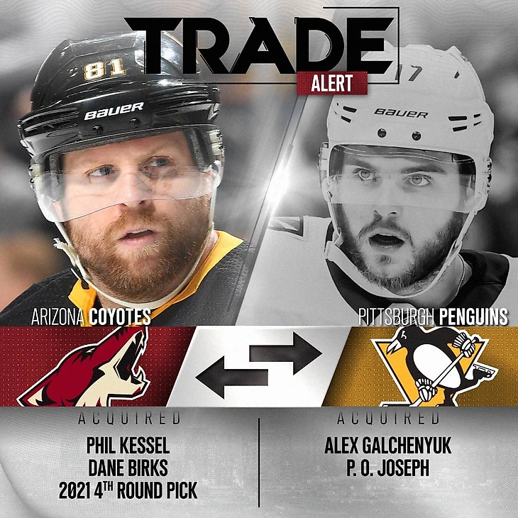 Penguins Trade Phil Kessel, Dane Birks To Coyotes In Exchange For Alex  Galchenyuk, Pierre Oliver-Joseph, And Fourth-Round Pick | NoVa Caps