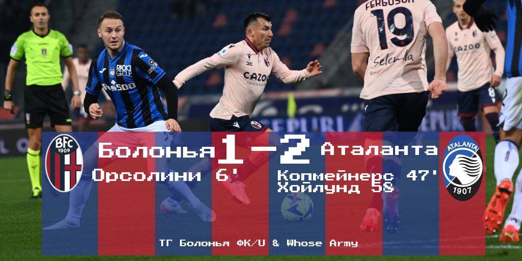Серия А, 17 тур. «Болонья» - «Аталанта» 1-2