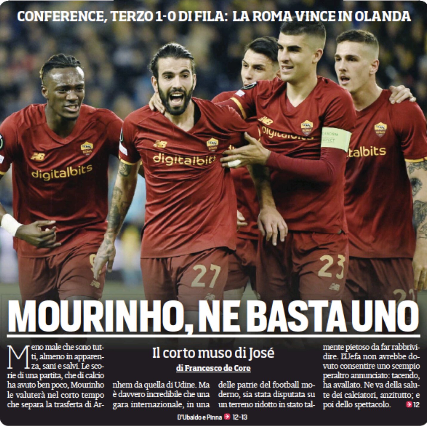 Моуриньо, хватило одного. Заголовки Gazzetta, TuttoSport и Corriere за 11 марта