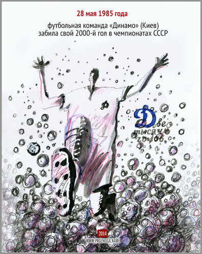 28 мая 1985 года футбольная команда «Динамо» (Киев) забила свой 2000-й гол в чемпионатах СССР