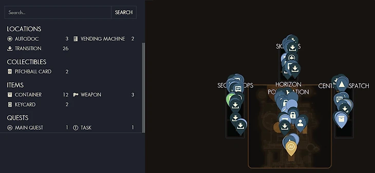 Карта станции «Горизонт» The Outer Worlds 2