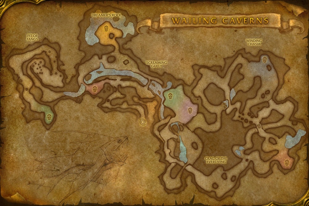 Карта Wailing Caverns (в игре ее нет)