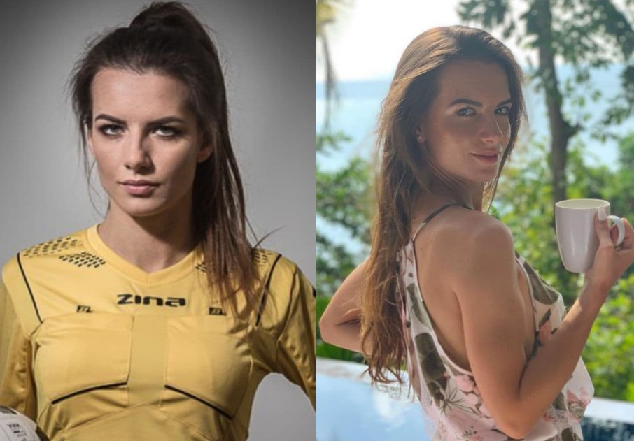 Жена главного арбитра матча Россия – Кипр. Она тоже футбольный рефери