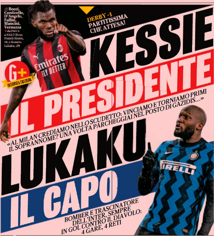 Кессье – президент, Лукаку – глава. Заголовки Gazzetta, TuttoSport и Corriere за 20 февраля