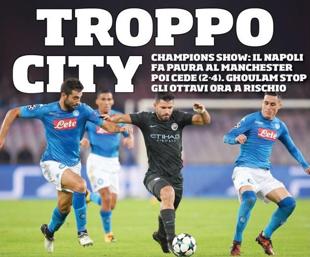 Слишком «Сити». Заголовки Gazzetta, TuttoSport и Corriere за 2 ноября