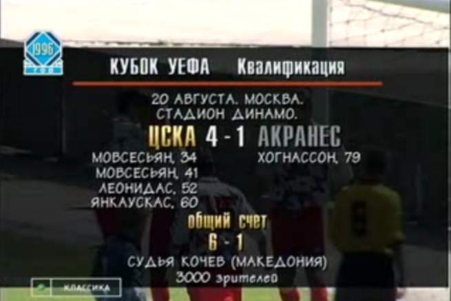 ЦСКА и армейские фанаты в розыгрыше Еврокубков сезона 1996/1997