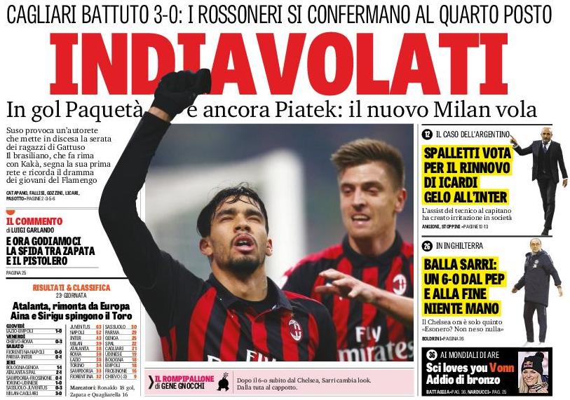Одержимые. Заголовки Gazzetta, TuttoSport и Corriere за 11 февраля