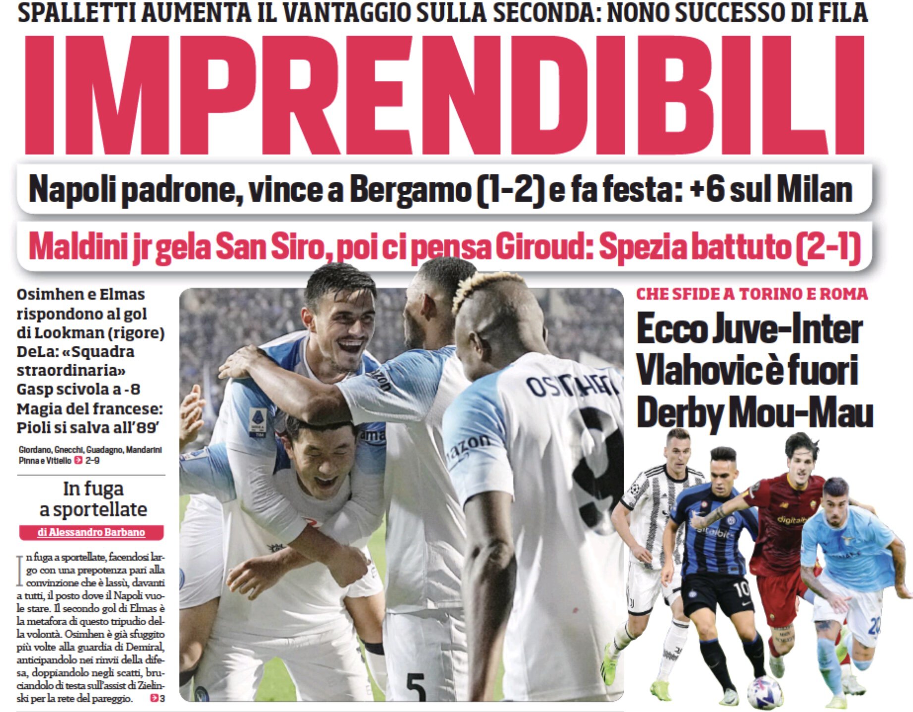 Недосягаемые. Заголовки Gazzetta, TuttoSport и Corriere за 5 ноября