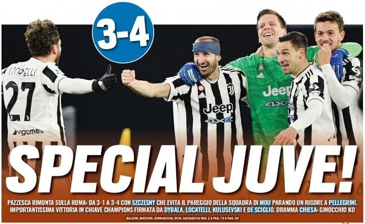 Особенный «Юве»! Заголовки Gazzetta, TuttoSport и Corriere за 10 января