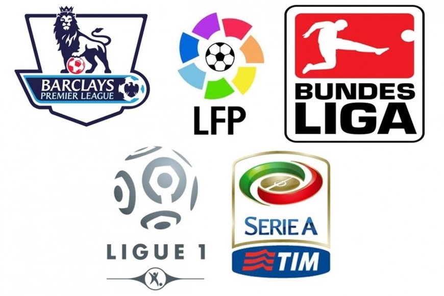премьер-лига Англия, бундеслига Германия, серия А Италия, Ла Лига, лига 1 Франция