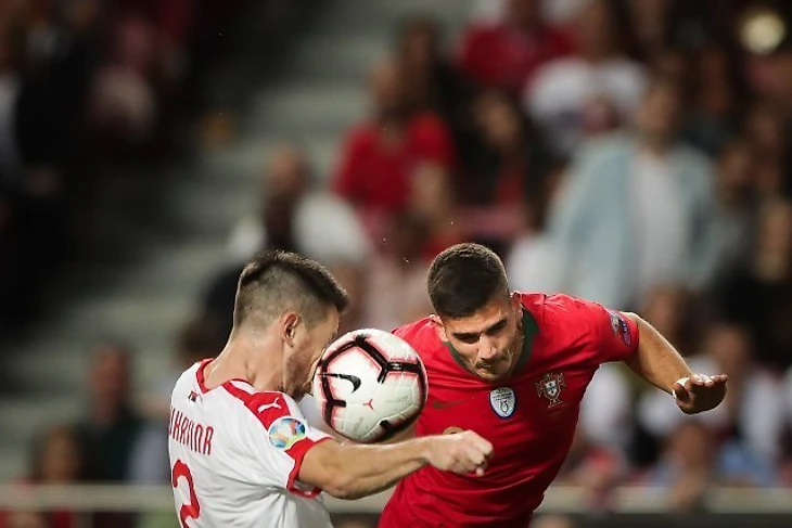 Эпизод матча Португалия - Сербия.