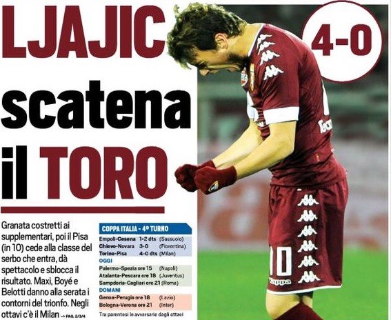 «Льяйич выпустил Быка». Заголовки Gazzetta, TuttoSport и Corriere за 30 ноября