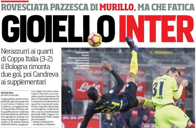 «Драгоценность «Интера». Заголовки Gazzetta, TuttoSport и Corriere за 18 января