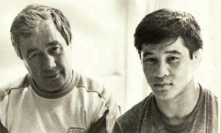 Даулет Турлыханов с тренером Геннадием Сапуновым