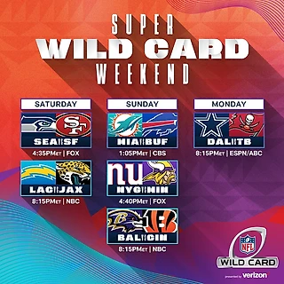 Расписание Super Wild Card Weekend