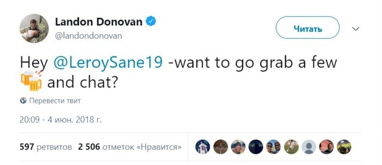 Сборная Германии по футболу, ЧМ-2018 FIFA, Лерой Сане, Лэндон Донован
