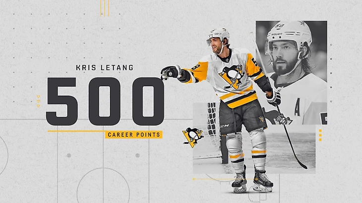 Letang 500 points milestone graphic
