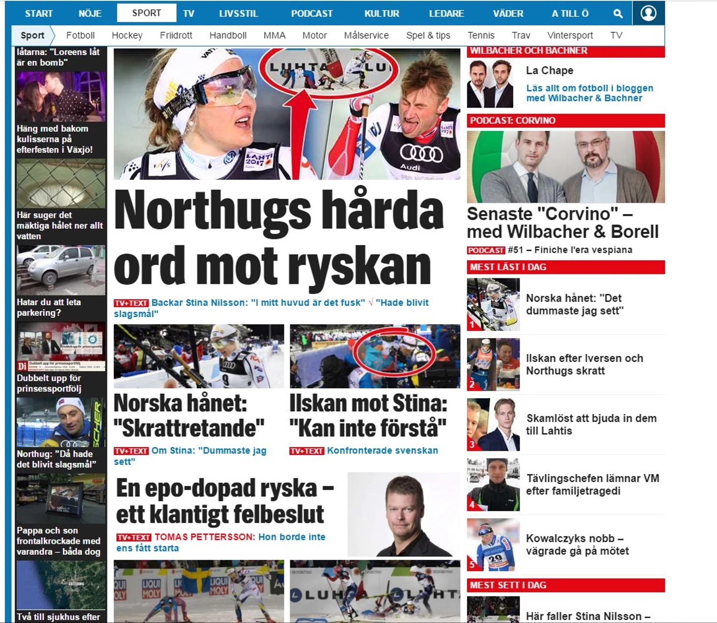 Шведские СМИ о падении Нильссон