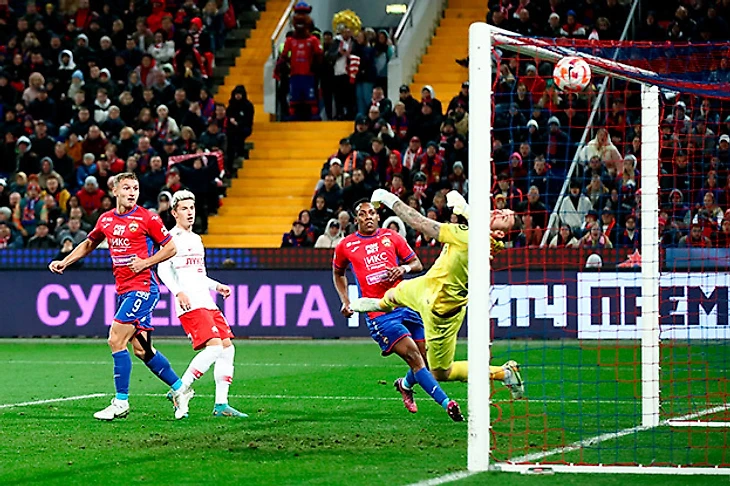 Гол Федора Чалова в ворота «Спартака».