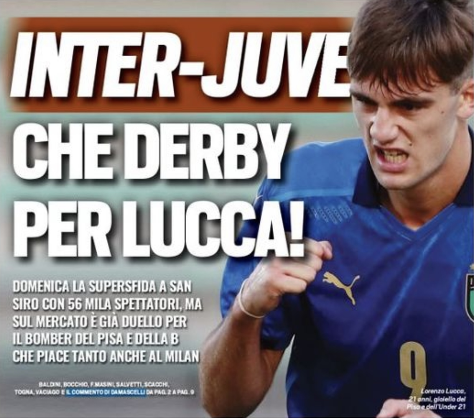 «Интер»-«Юве», каково дерби за Лукку. Заголовки Gazzetta, TuttoSport и Corriere за 22 октября