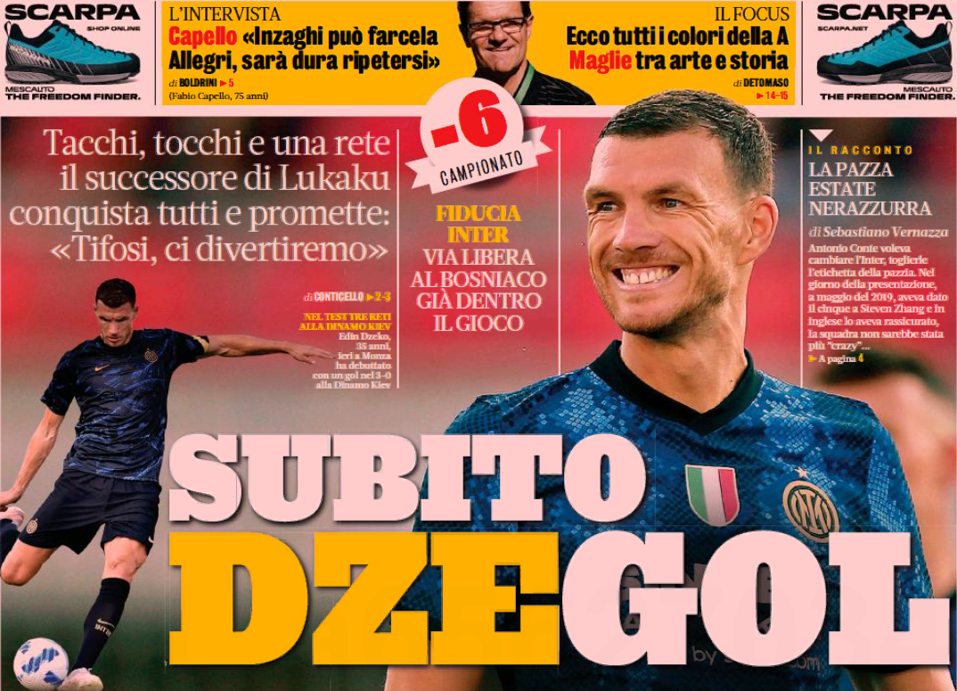 Сразу ДжеГол. Заголовки Gazzetta, TuttoSport и Corriere за 15 августа