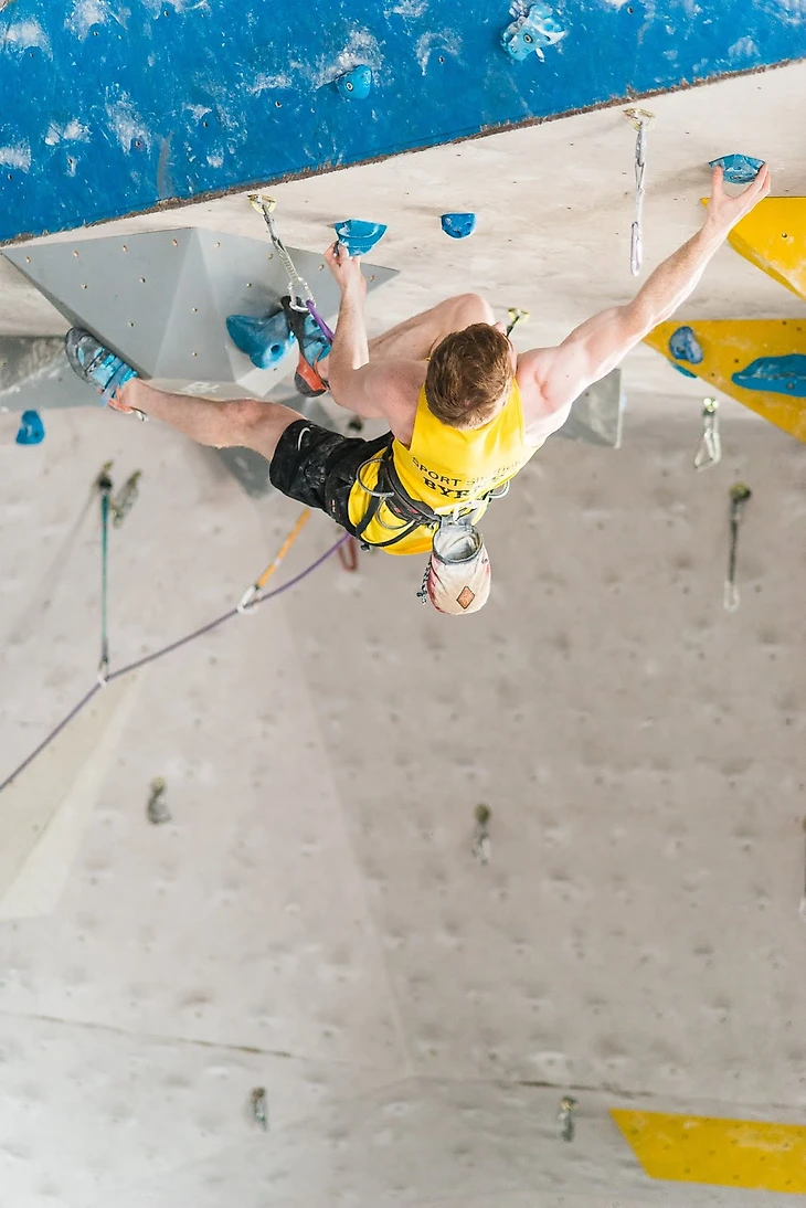 Connor Byrne climbing