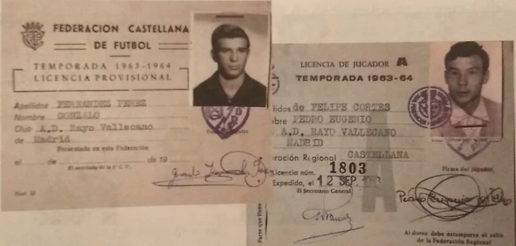 Членские карточки игроков Райо Вальекано сезона 1963/1964