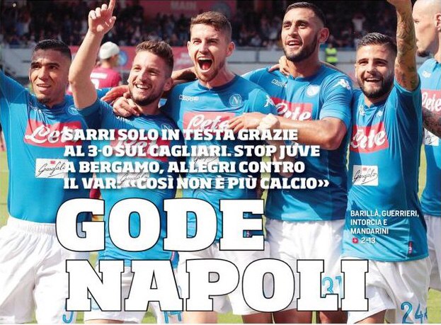 Удовольствие «Наполи». Заголовки Gazzetta, TuttoSport и Corriere за 2 октября