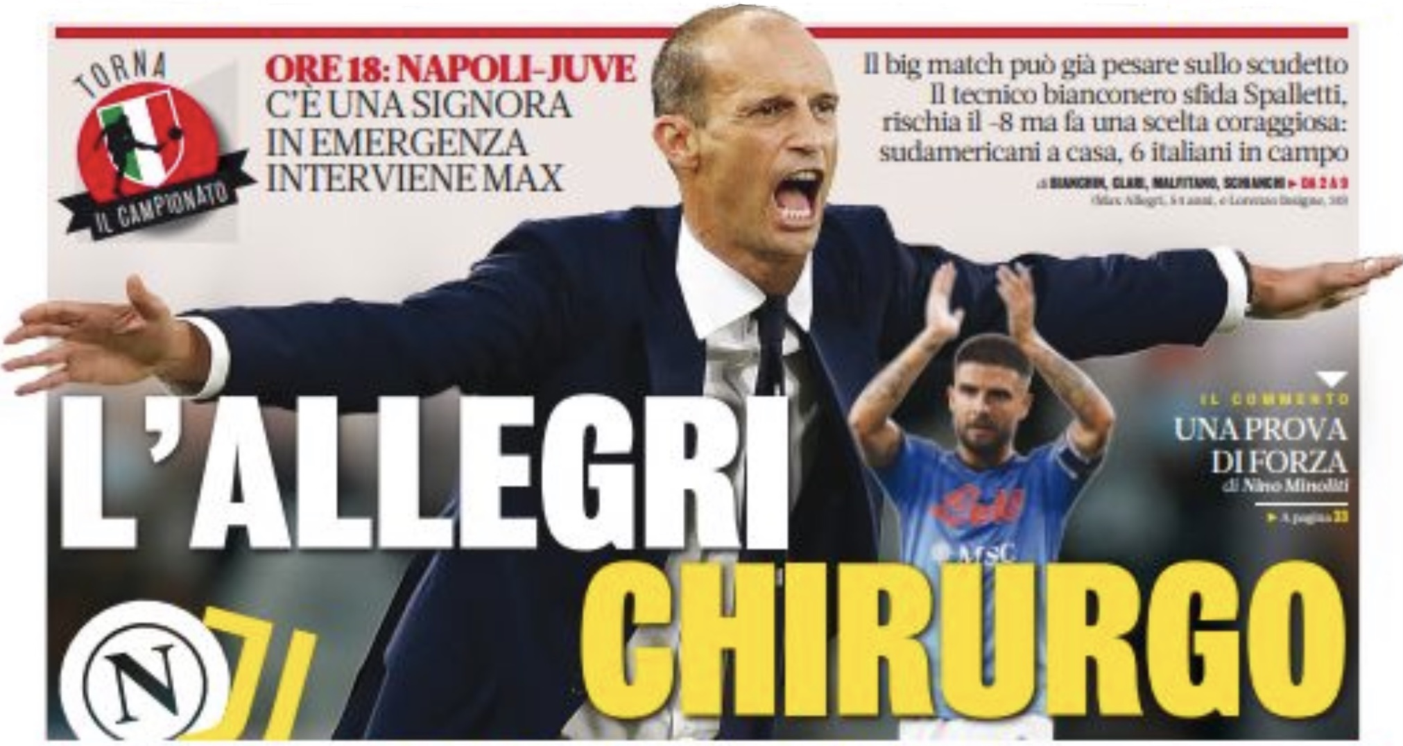 Хирург Аллегри. Заголовки Gazzetta, TuttoSport и Corriere за 11 сентября